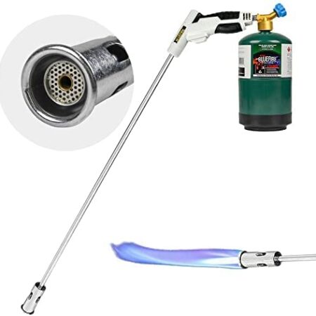 BLUEFIRE 35" Long Propane Torch Weed Burner Self Igniting Cord Free Flamethrower Weed Torch Propane Burner for Yards, Lawns, Garden Work, BBQ Pits, Ice Melting