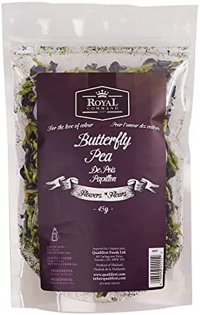 Premium Thai Butterfly Pea Flower Blue Herbal Tea by Royal Command - 1.6 oz (45 g) | Whole, All Natural, Vegan, Food Coloring, Dried for Food & Beverage