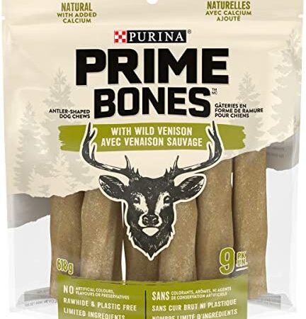 Prime Bones Dog Treats, Wild Venison Antler Shaped-Shaped Dog Chews 618g, brown